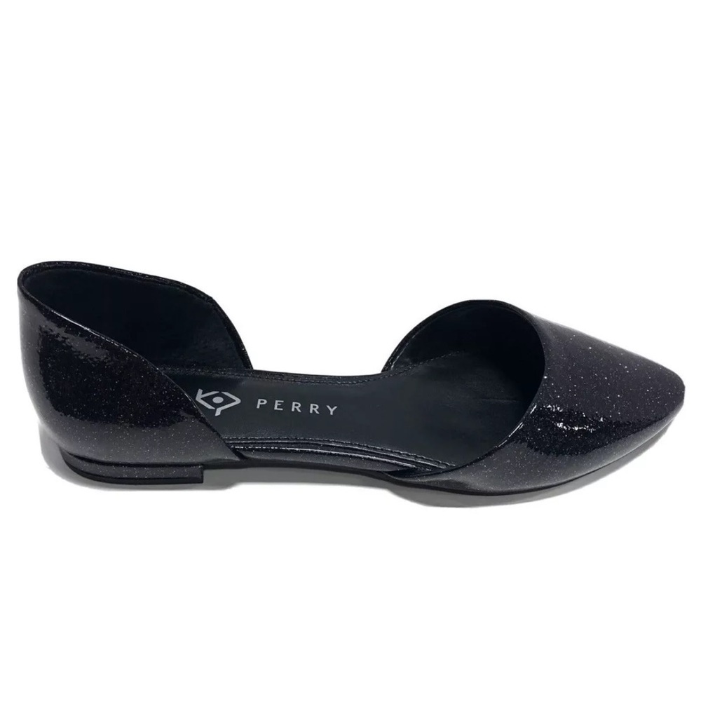 Katy Perry Women’s The Liam Black Glitter Slip-On Flats, Size 7.5M.